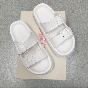 J/SLIDES SoCool Eva Sandal White Double Buckle Slip On Shoes Slides 7